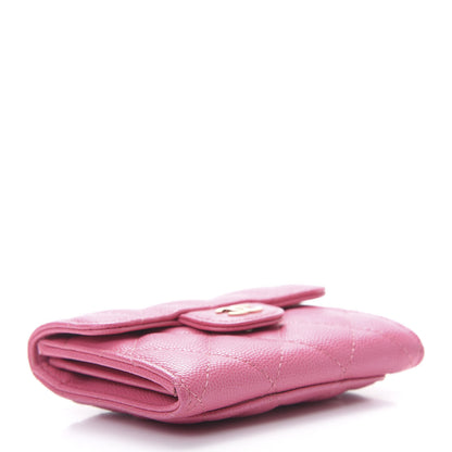 Chanel Caviar Quilted Flap Card Holder Wallet Pink 4 of 9