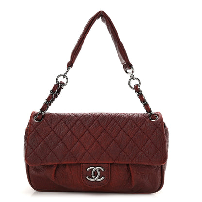 Chanel Distressed Lambskin Lady Braid Flap Burgundy 1 of 11