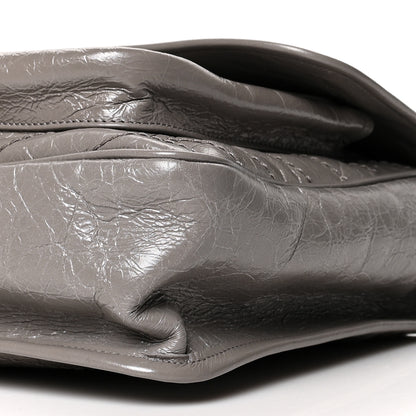 Saint Laurent Crinkled Calfskin Matelasse Monogram Large Niki Chain Satchel Fog 11 of 11