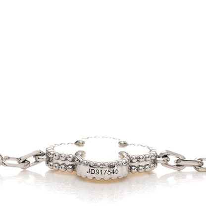 Van Cleef & Arpels 18K White Gold Mother of Pearl 5 Motifs Vintage Alhambra Bracelet 3 of 5