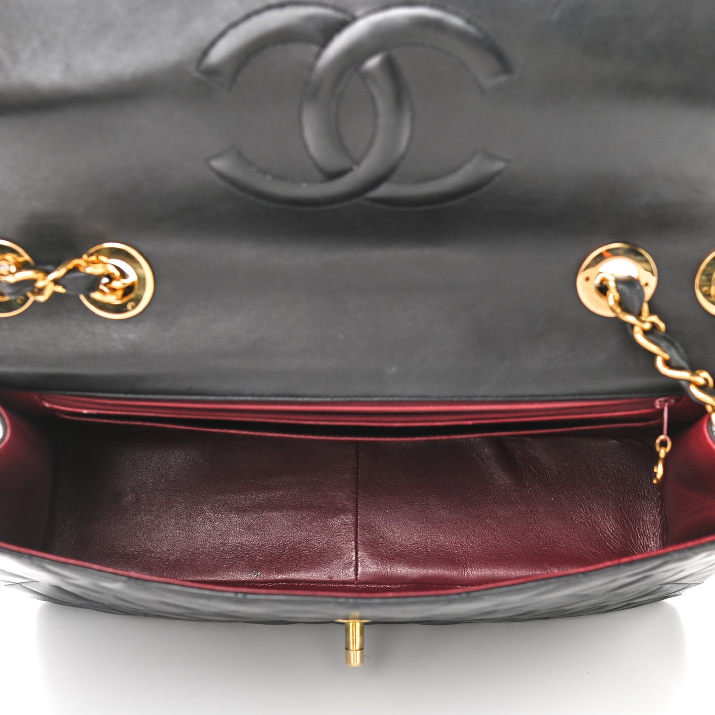 Lambskin Quilted XL Jumbo Single Flap Black