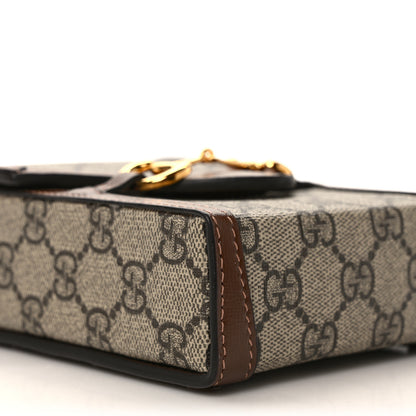 Gucci GG Supreme Monogram Mini Horsebit 1955 Crossbody Bag Beige Brown Sugar 9 of 10