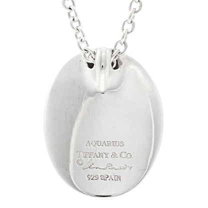 Tiffany Sterling Silver Elsa Peretti Zodiac Aquarius Pendant Necklace 4 of 5