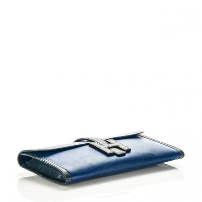 Hermes Swift Lizard Jige Elan 29 Clutch Bleu Roi 4 of 7