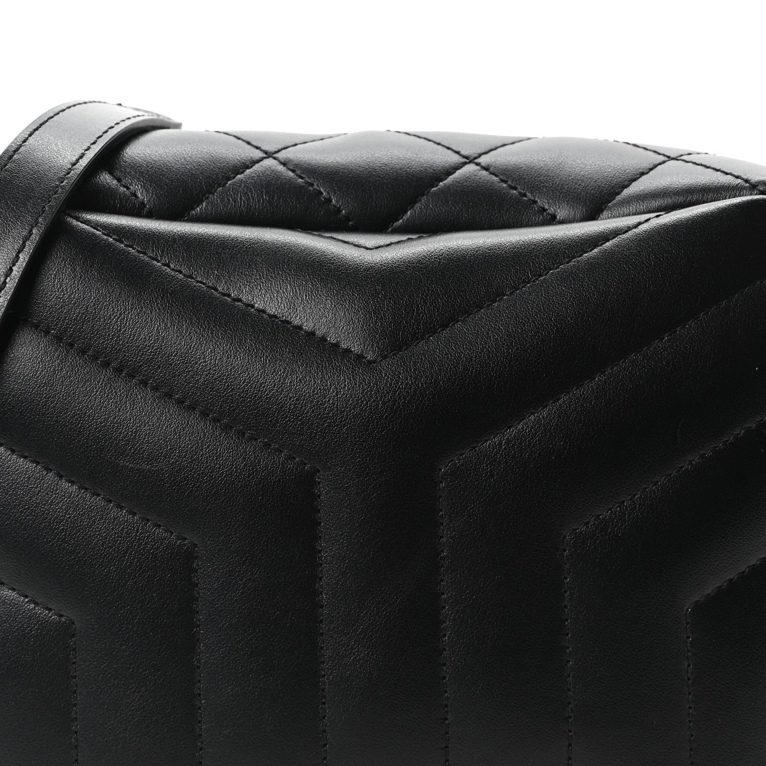 Saint Laurent Calfskin Y Quilted Monogram Small Loulou Bowling Bag Black 8 of 10