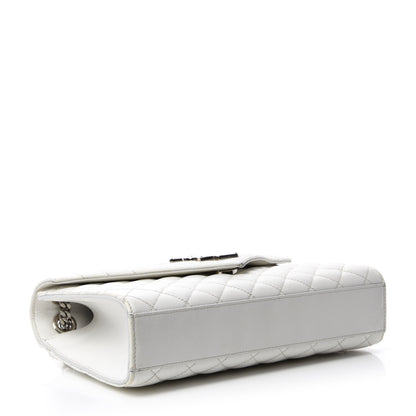 Saint Laurent Grain De Poudre Textured Mixed Matelasse Medium Triquilt Monogram Satchel Blanc Vintage 5 of 15