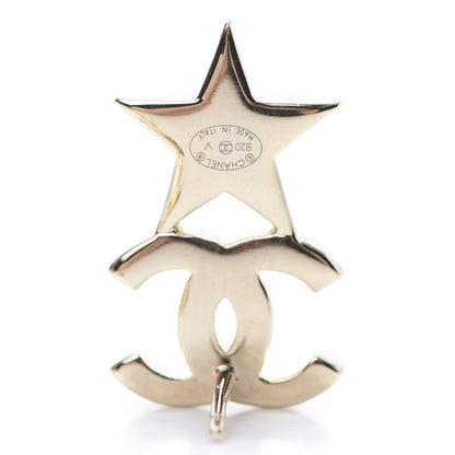 Chanel Crystal Pearl Charming Winter CC Star Heart Earrings Gold 4 of 5