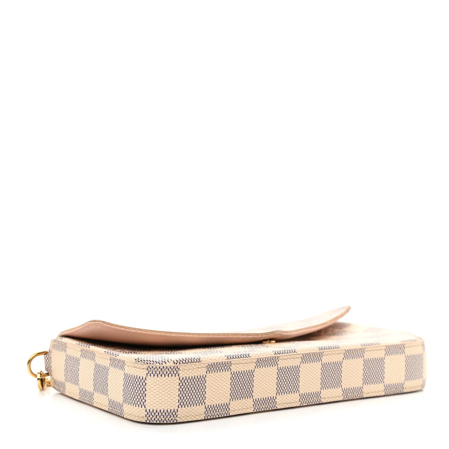 Damier Azur Pochette Felicie Chain Wallet Rose Ballerine