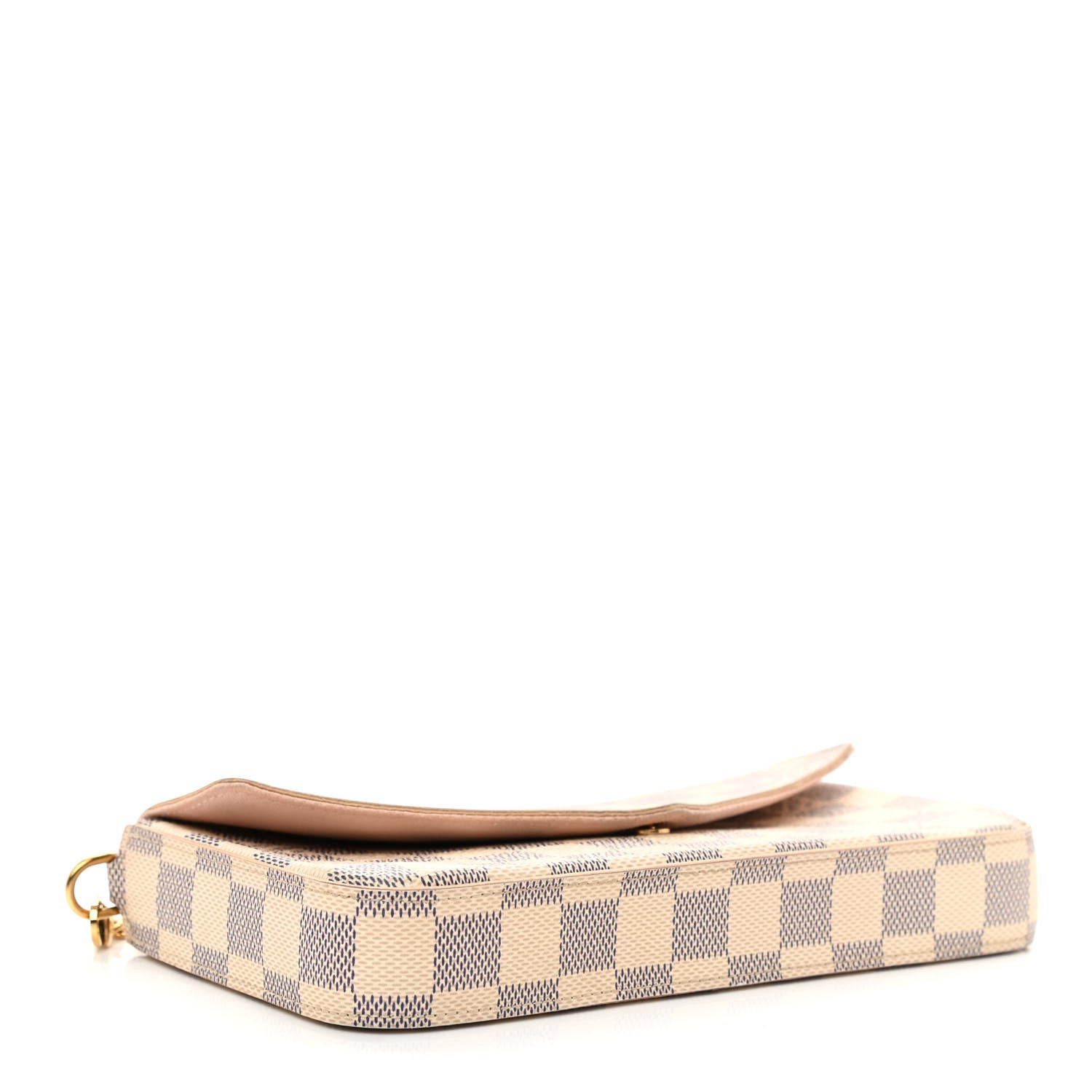 Louis Vuitton Damier Azur Pochette Felicie Chain Wallet Rose Ballerine 5 of 15