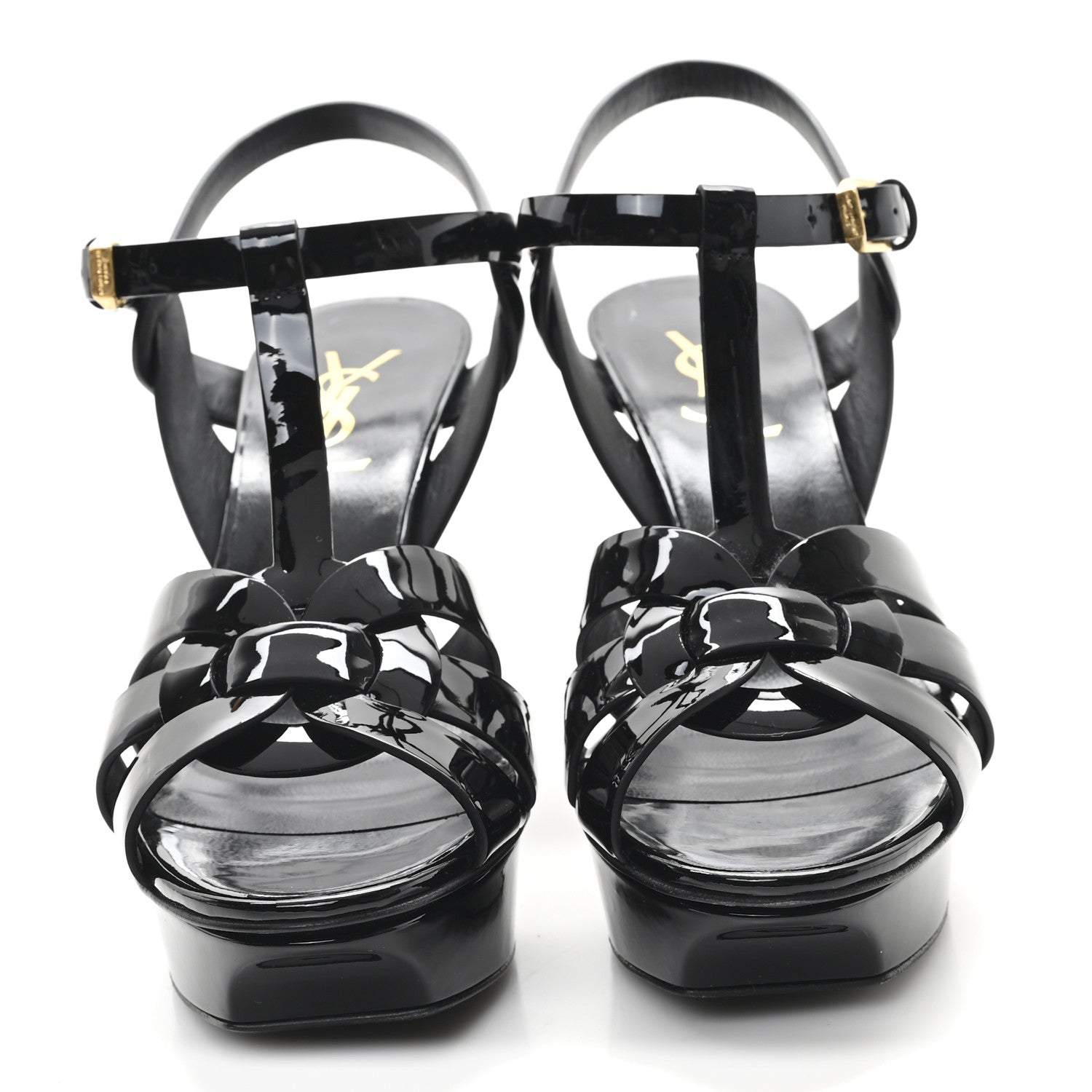 Saint Laurent Patent Tribute 75 Platform Sandals 37 Black 3 of 10
