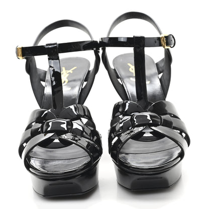 Saint Laurent Patent Tribute 75 Platform Sandals 37 Black 3 of 10
