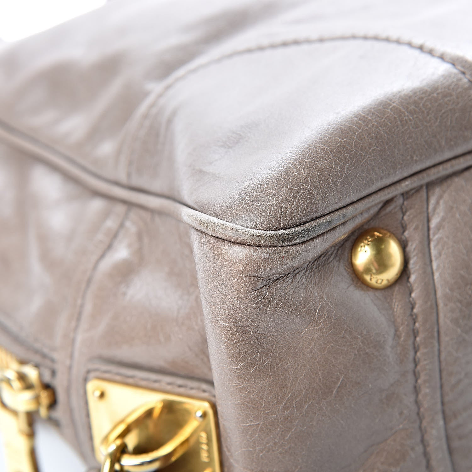 Prada Vitello Shine Bauletto Argilla 10 of 13