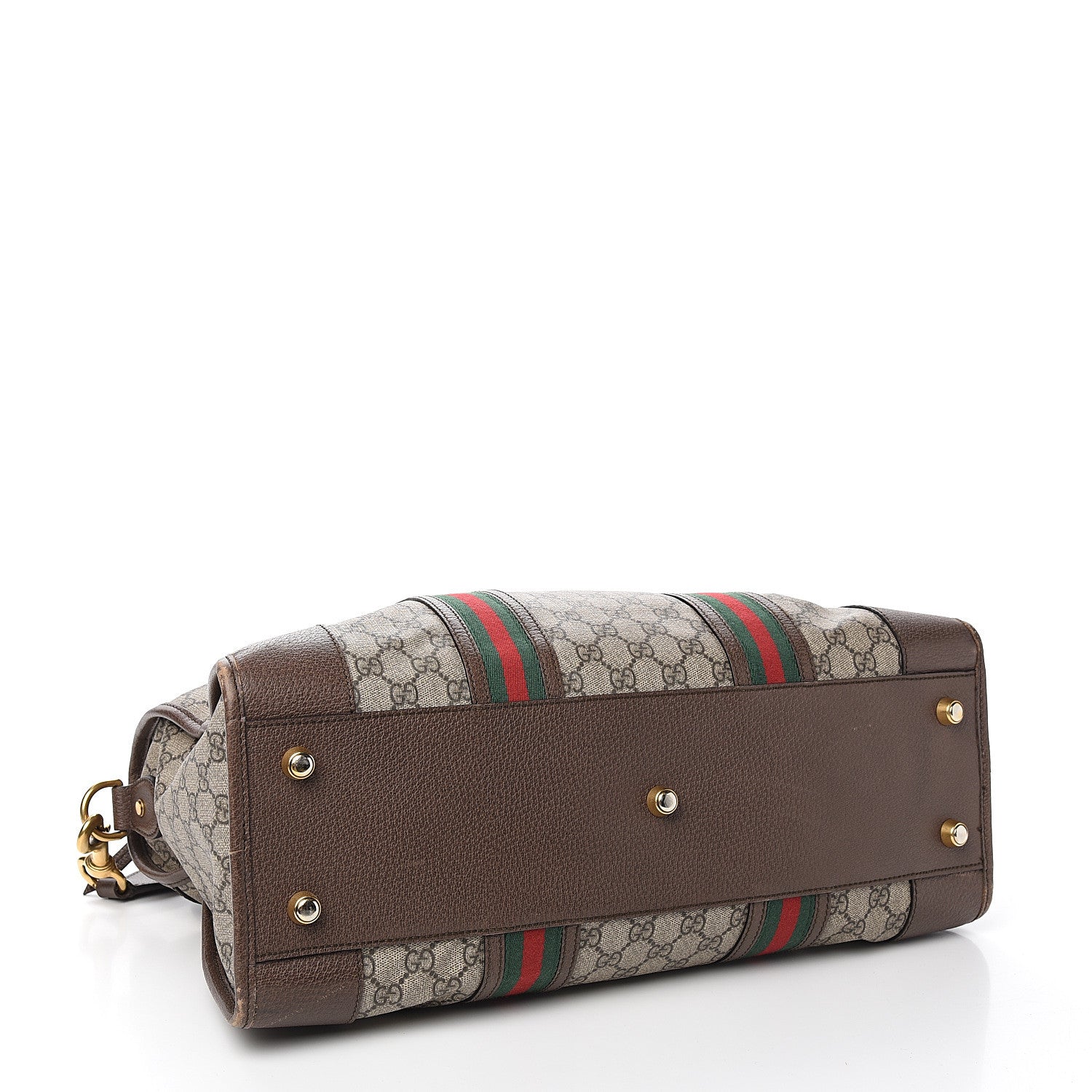 Gucci Soft GG Supreme Monogram Web Medium Duffle Bag Beige New Acero Crop 3 of 14