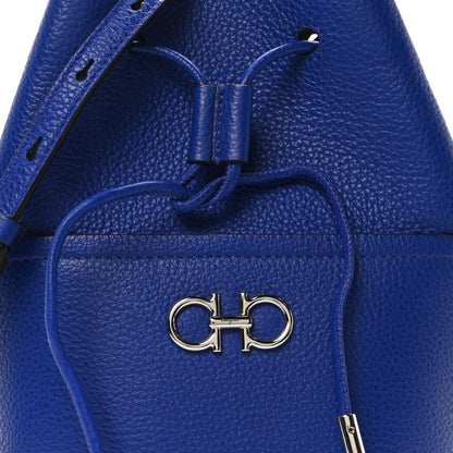 Salvatore Ferragamo Grained Calfskin Mini Gancino Bucket Bag Bluette 7 of 9