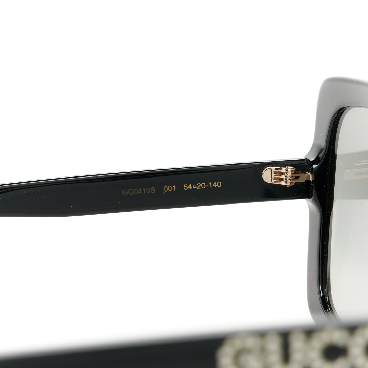 Crystal Square Frame GG Sunglasses GG0418S Black
