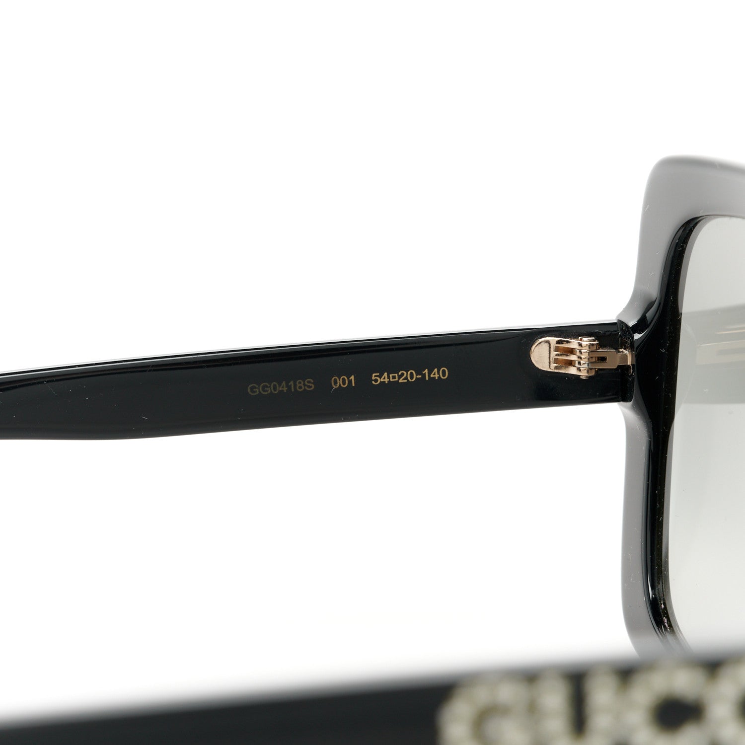 Gucci Crystal Square Frame GG Sunglasses GG0418S Black 5 of 8