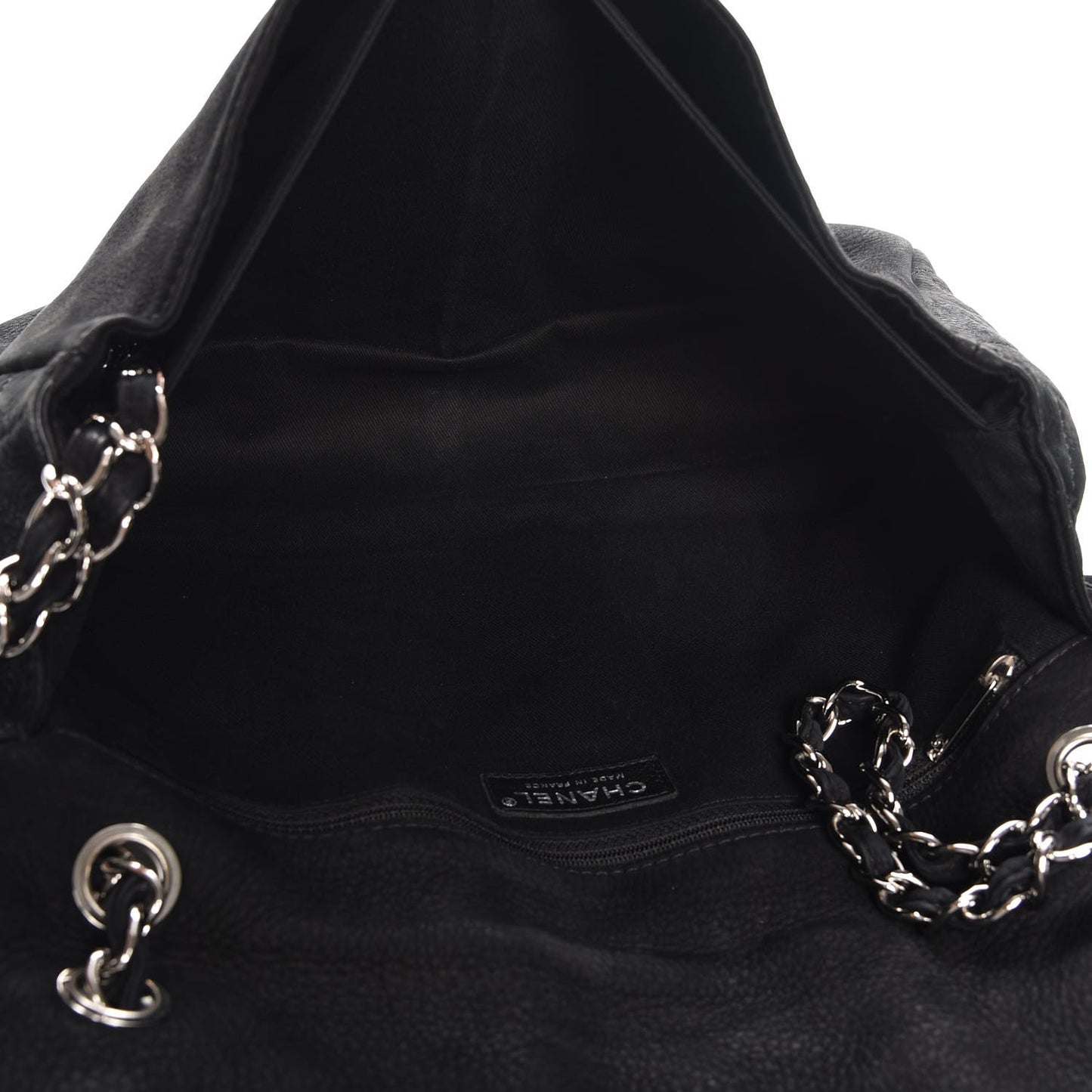 Ultra Soft Suede Calfskin Large Natural Beauty Flap Black