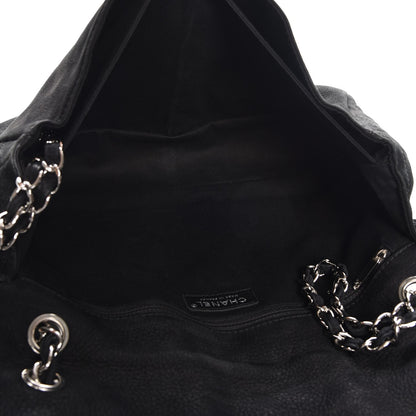 Chanel Ultra Soft Suede Calfskin Large Natural Beauty Flap Black 5 of 7