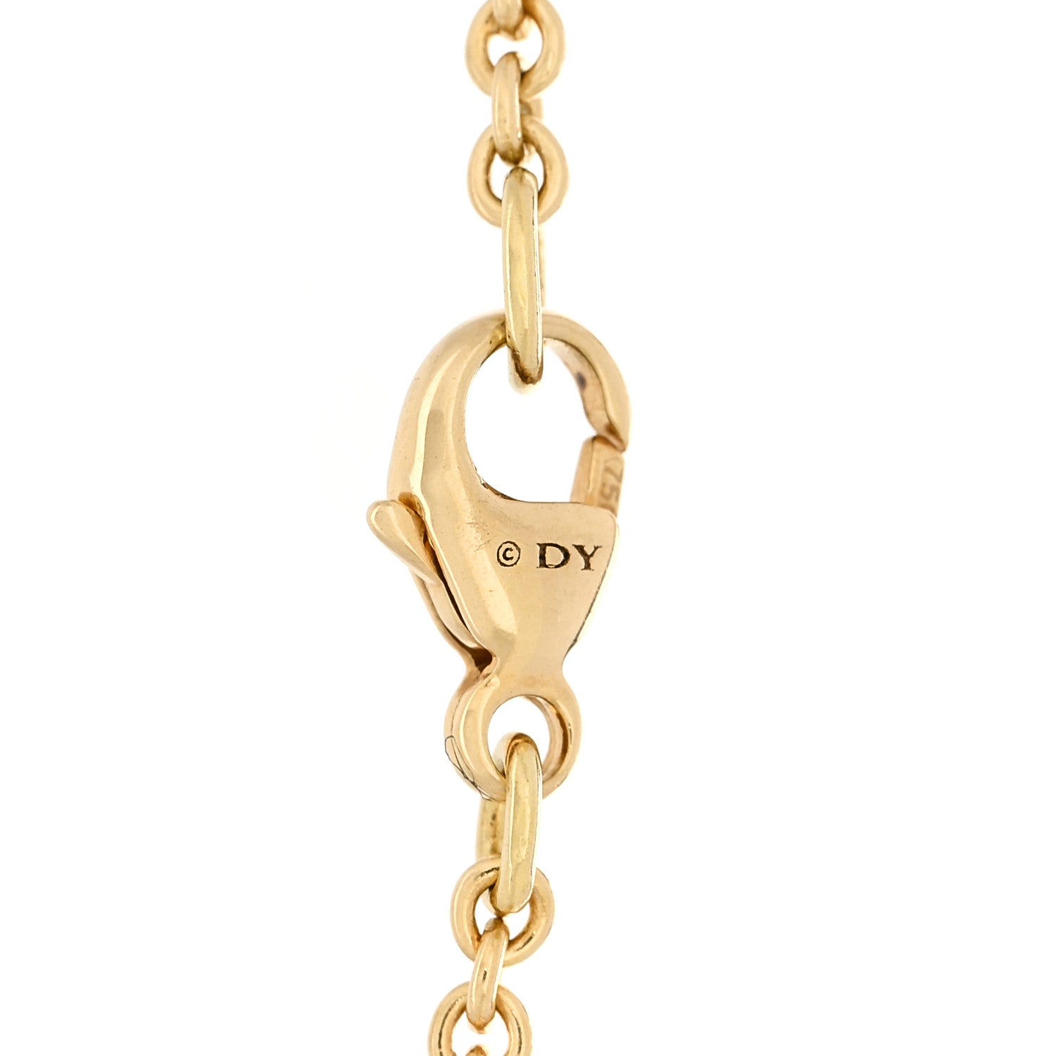 David Yurman 18K Yellow Gold Diamond Garnet Chatelaine Bracelet 3 of 3