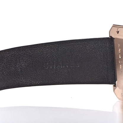 Chanel 18K Beige Gold Alligator Diamond Bezel 29mm Boy-Friend Manual Winding Watch Black 6 of 10