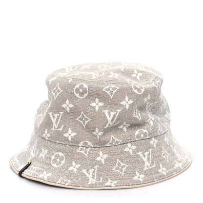 Louis Vuitton Monogram Denim Jacquard Bucket Hat S Beige 1 of 9