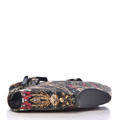 Alexander McQueen Silk Floral Print De Manta Clutch Black Multicolor 4 of 10