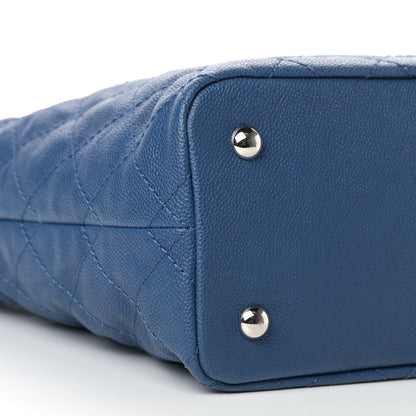 Chanel Grained Calfskin Quilted Small Daily Shopping Tote Blue 9 of 12