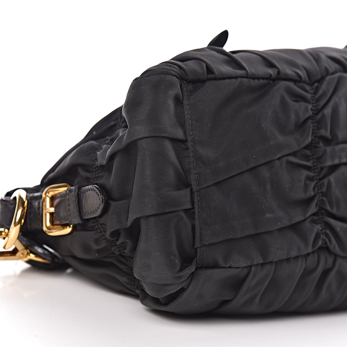 Tessuto Nylon Gaufre Shopping Satchel Black