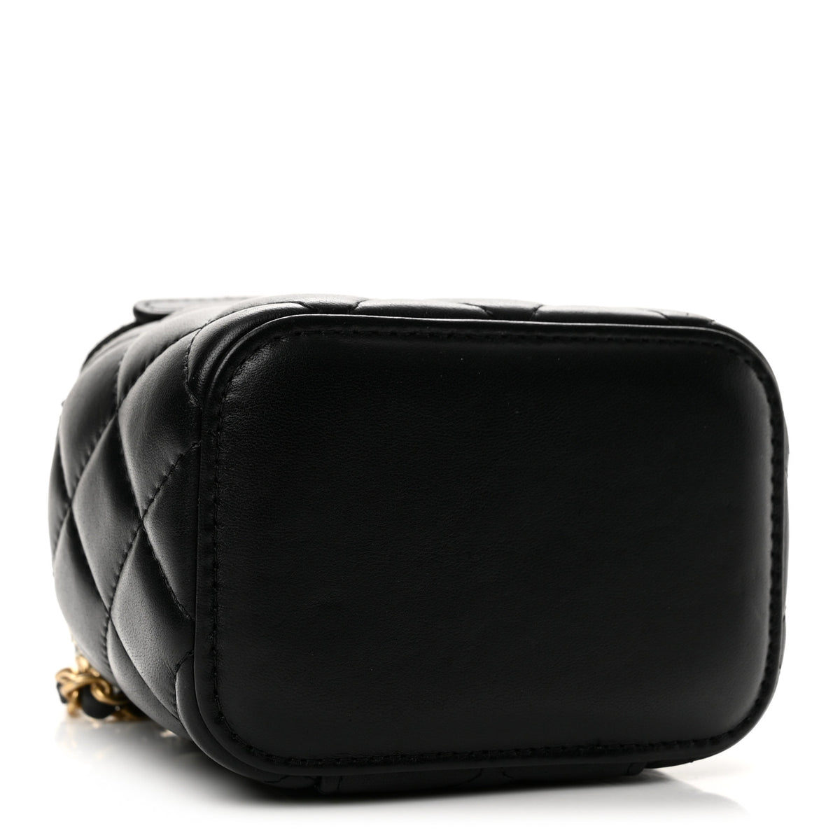 Chanel Lambskin Quilted Mini Pearl Crush Vanity Case With Chain Black 4 of 13