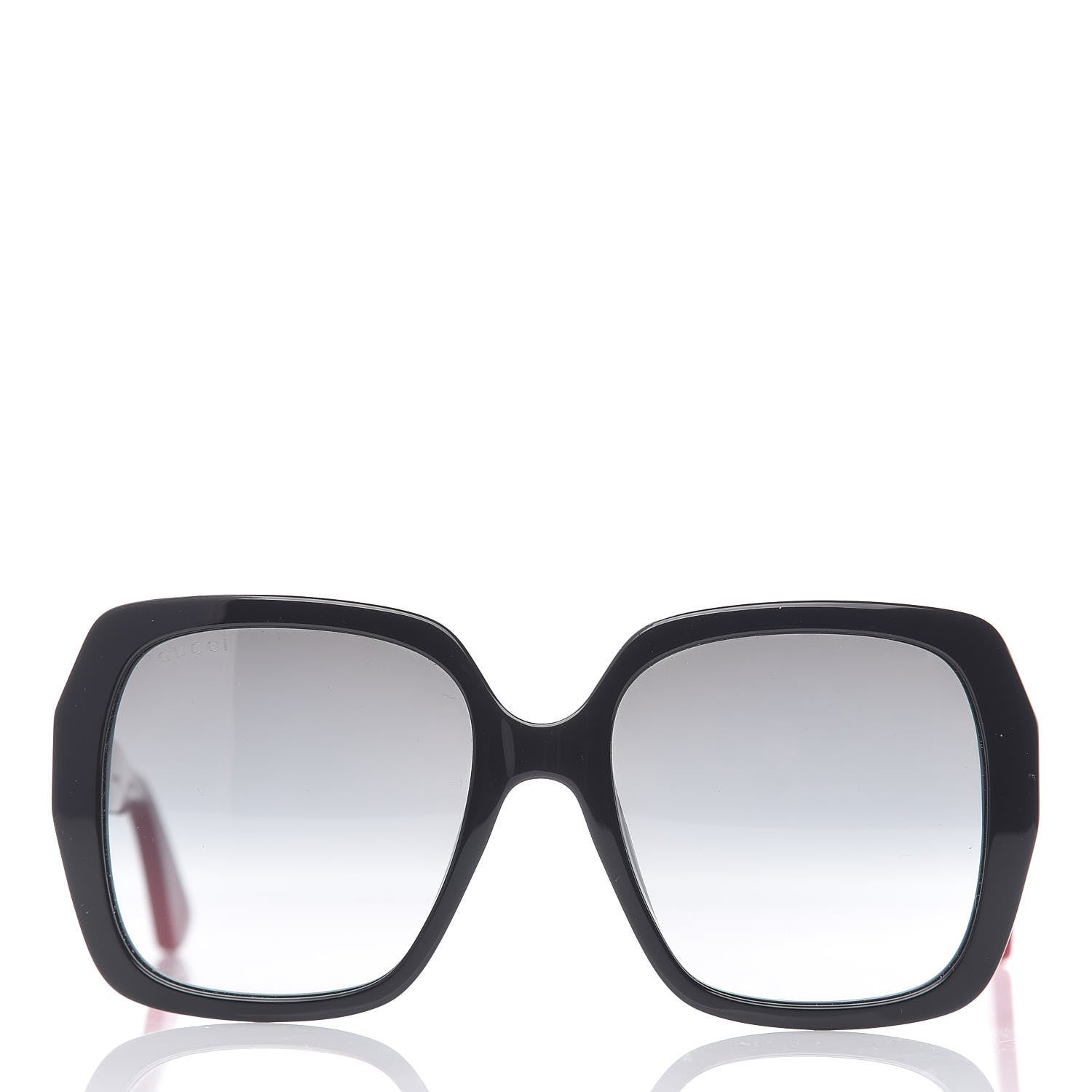 Gucci Acetate Square Frame GG0096S Sunglasses Black Red 2 of 7