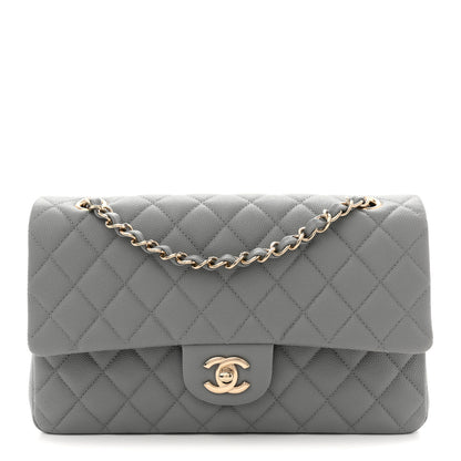 Chanel Caviar Quilted Medium Double Flap Grey 1 of 11