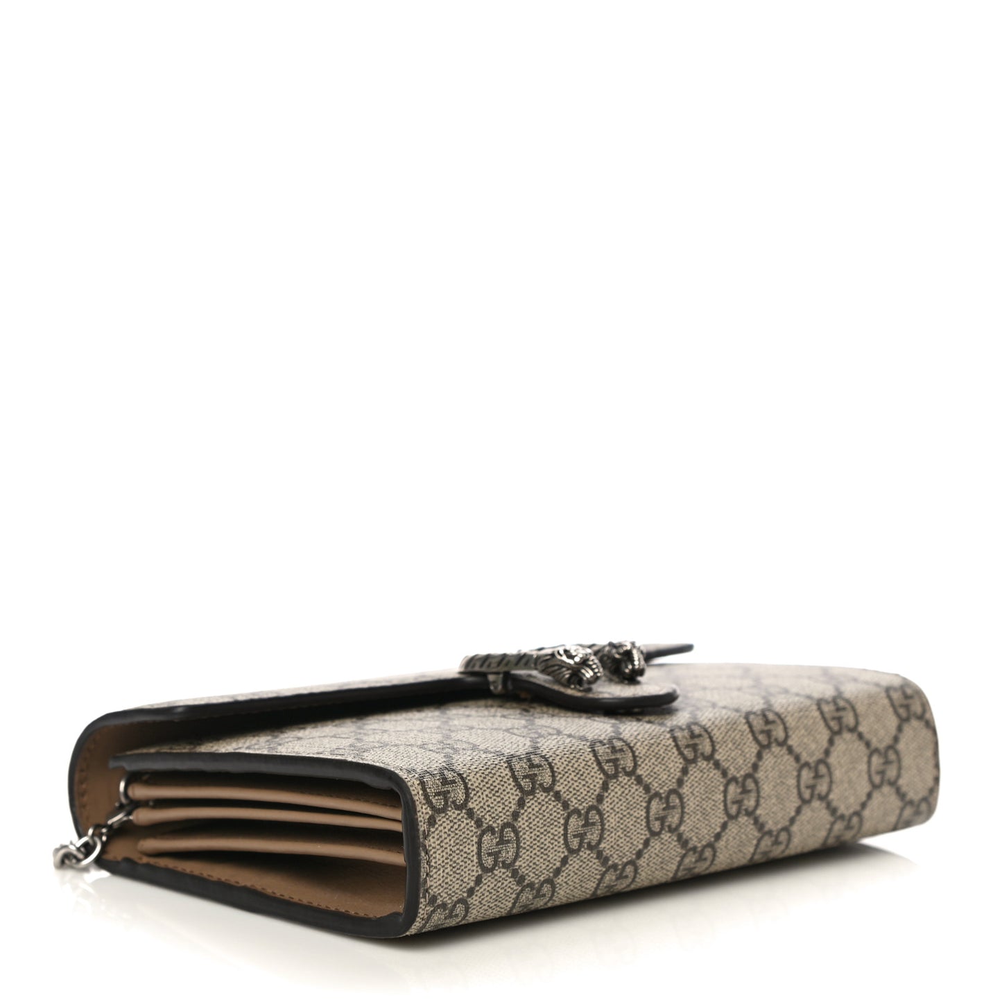 GG Supreme Monogram Mini Dionysus Chain Wallet Beige Taupe