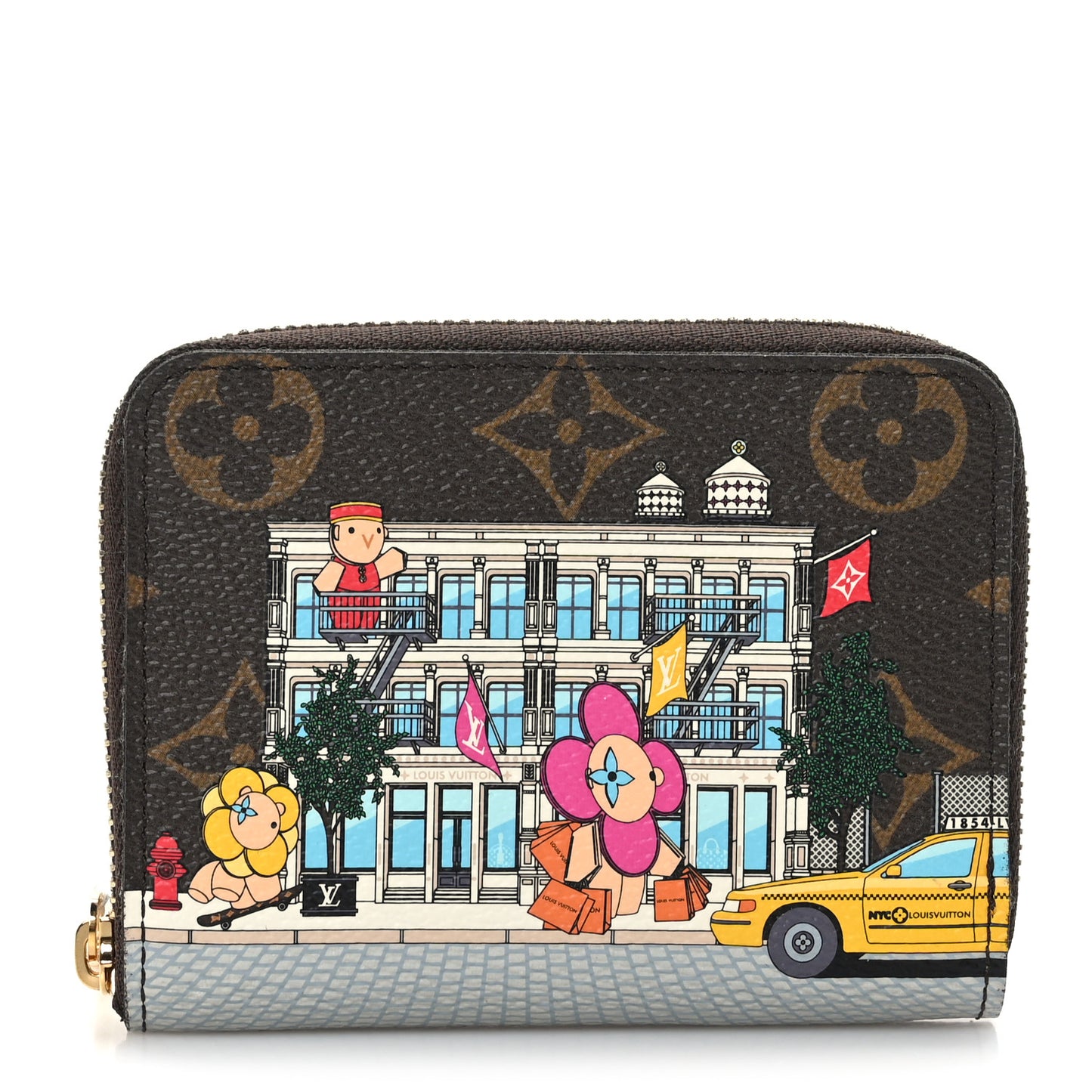 Monogram 2022 Christmas Animation New York Soho Zippy Coin Purse Yellow