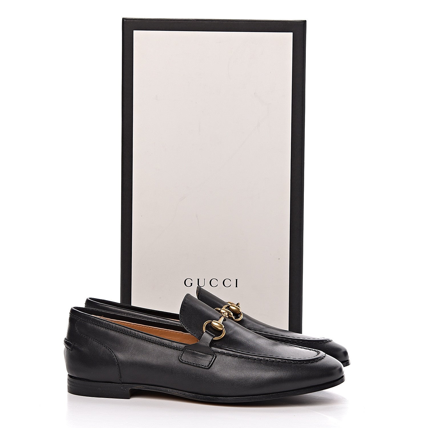 Gucci Calfskin Womens Jordaan Loafers 34.5 Black 10 of 10