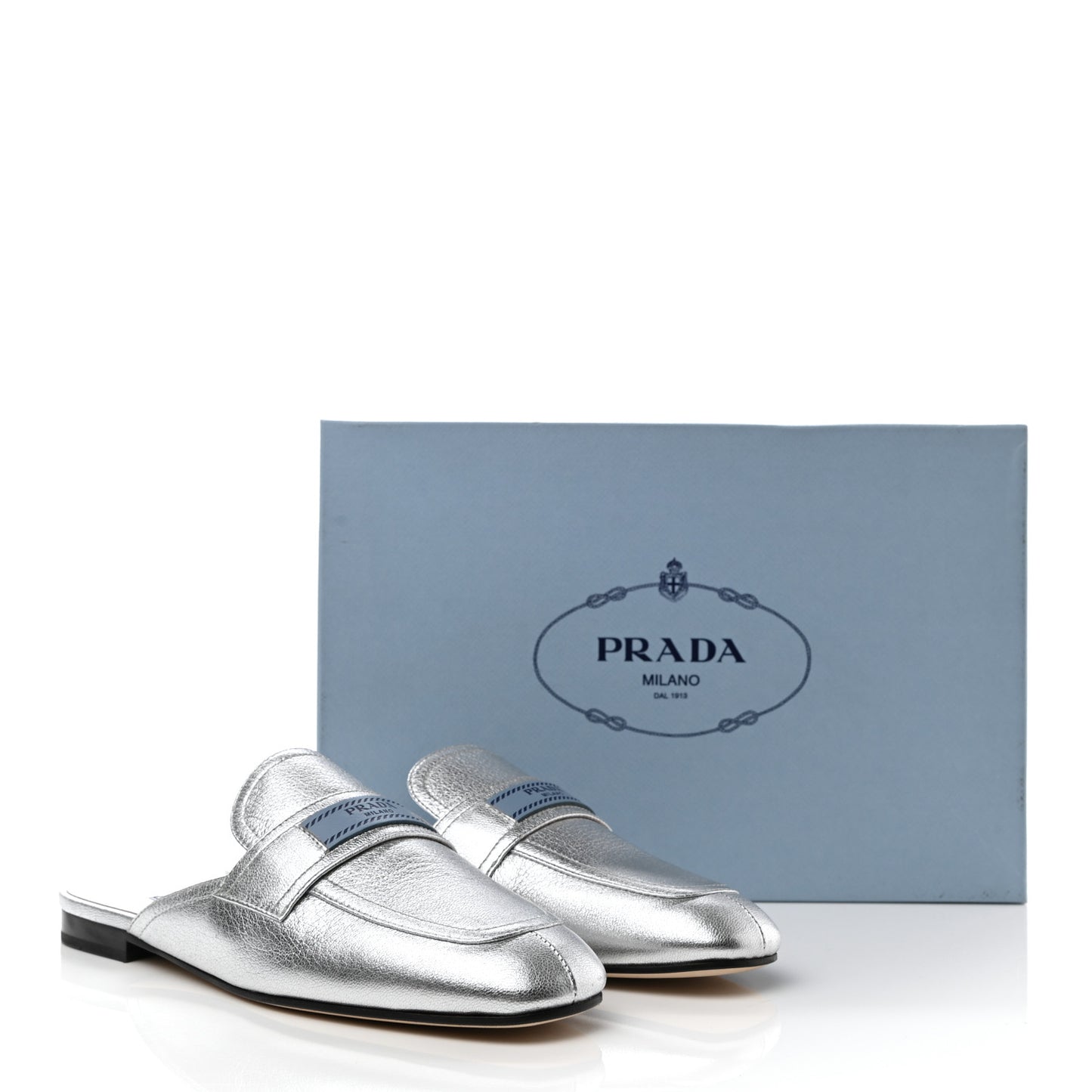 Madras Lux 10mm Mules 37.5 Argento