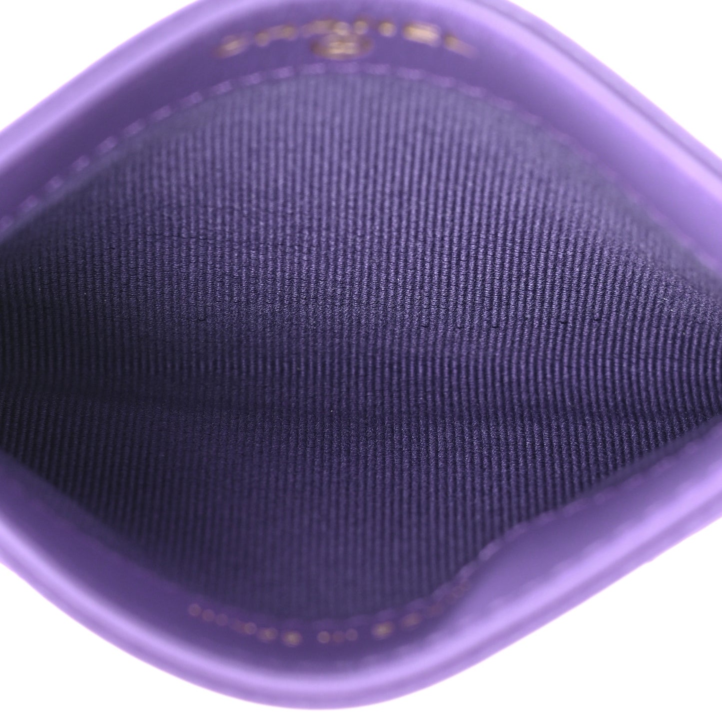 Caviar Quilted Card Holder Purple