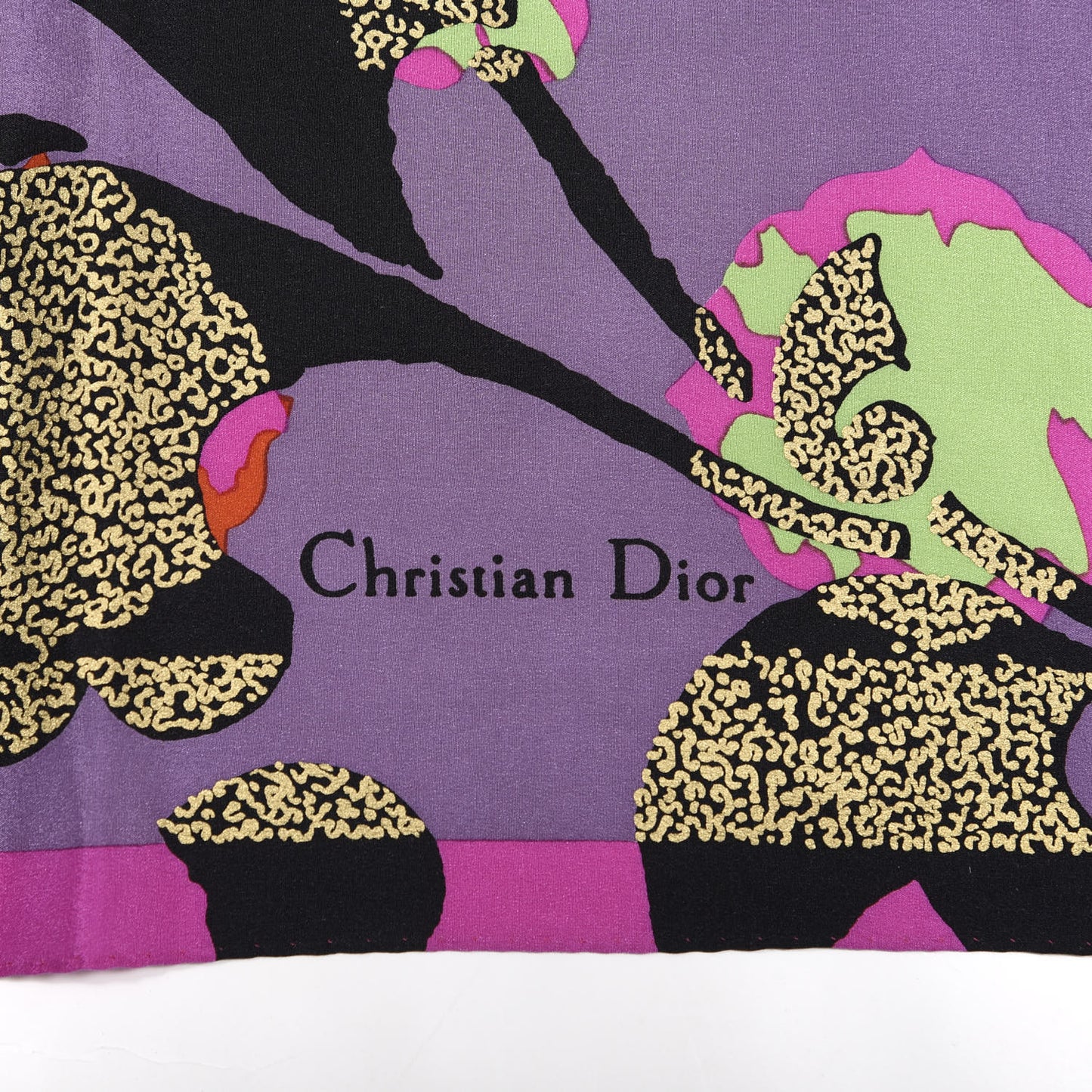 Silk Square Floral Scarf Purple Multicolor