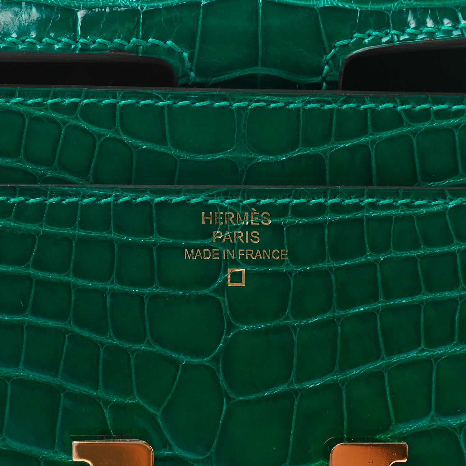 Hermes Shiny Alligator Constance Long Wallet Vert Emeraude 6 of 6