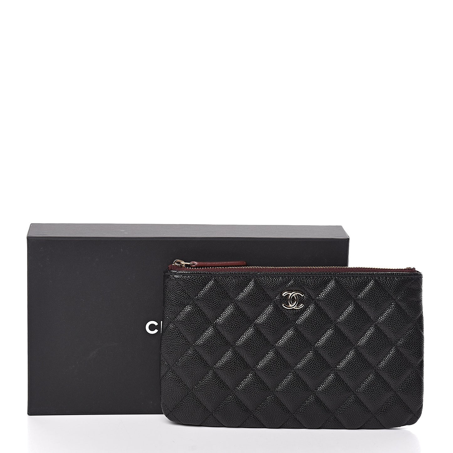 Caviar Quilted Small Pouch Black