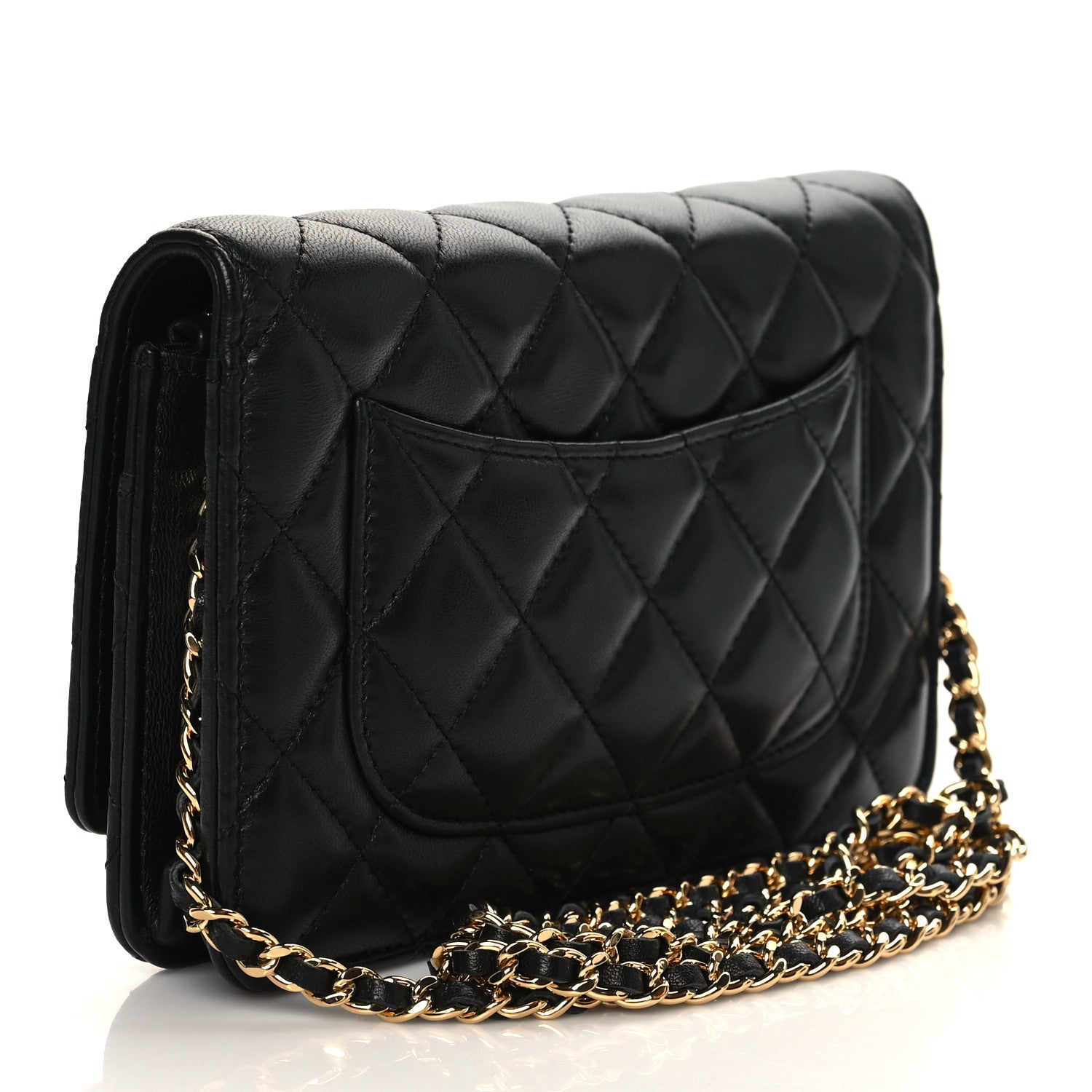 Chanel Lambskin Quilted Wallet On Chain WOC Black 3 of 11
