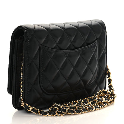 Chanel Lambskin Quilted Wallet On Chain WOC Black 3 of 11