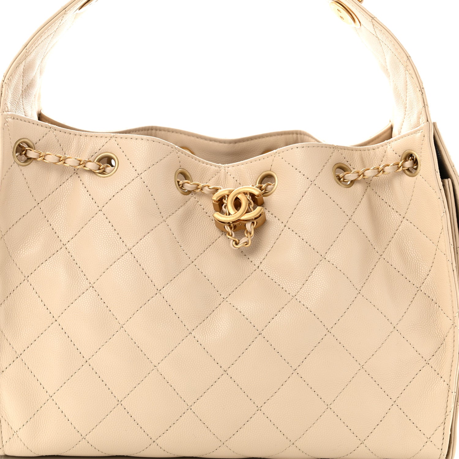Chanel Caviar Quilted Small Chanel 25 Handbag Beige 8 of 10