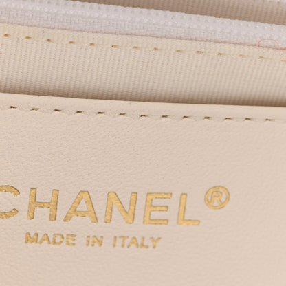 Chanel Aged Calfskin Quilted Double Sided Bowling Bag White 6 of 13