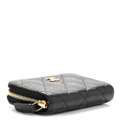 Chanel Caviar Quilted Zip Coin Purse Black 4 of 9