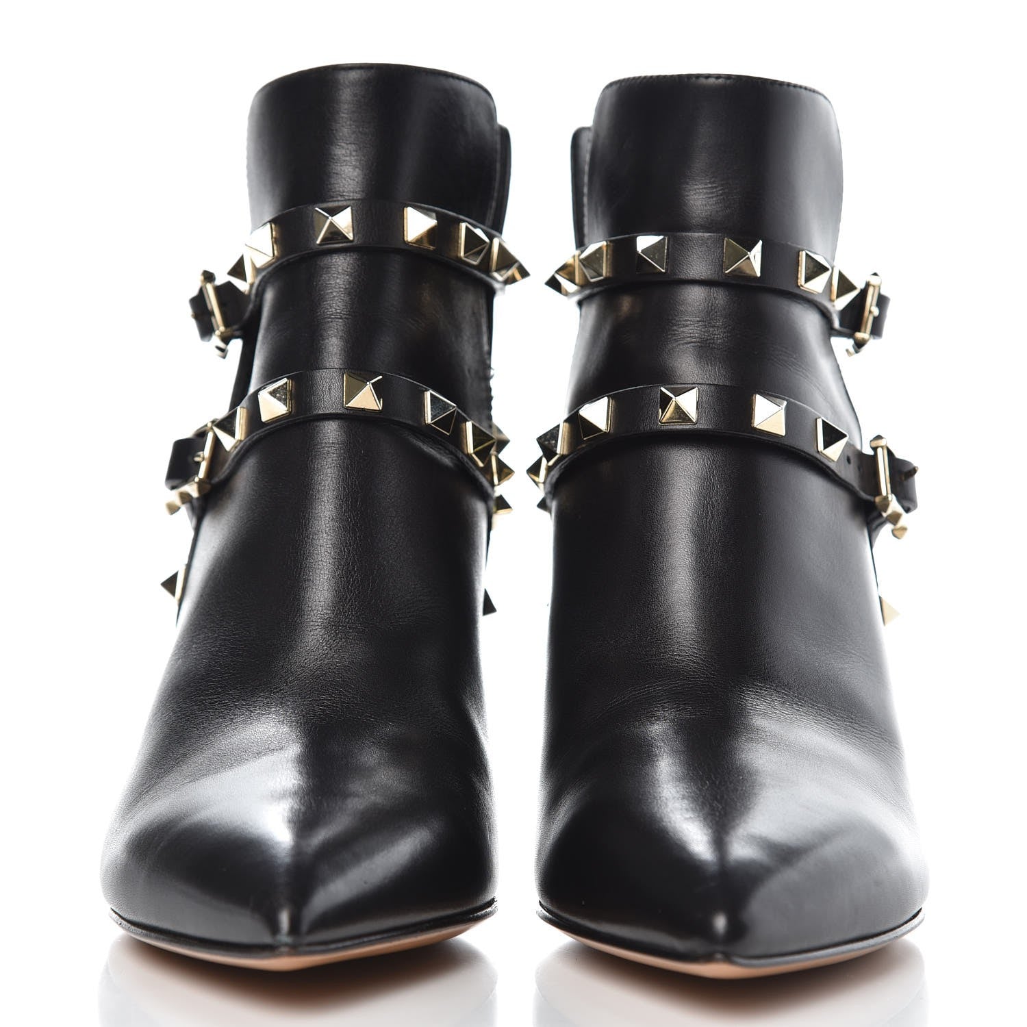 Valentino Garavani Calfskin Rockstud Double Buckle 65mm Ankle Boots 36 Black 2 of 10