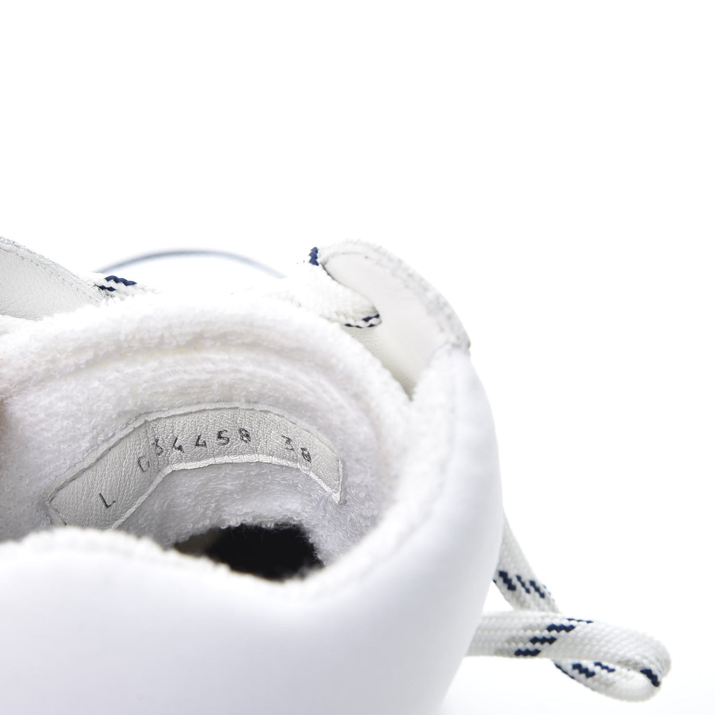 Calfskin Mesh Lycra Womens Logo High Top Sneakers 38 White