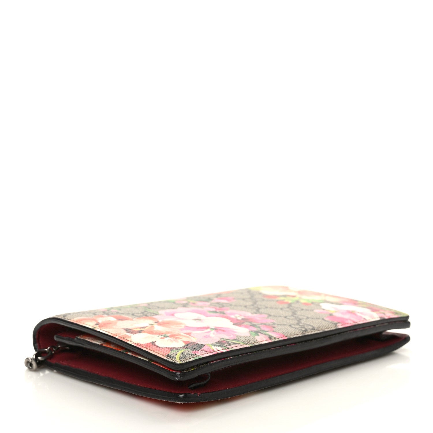 Gucci GG Supreme Monogram Blooms Chain Wallet Beige Multicolor Dry Rose 4 of 8
