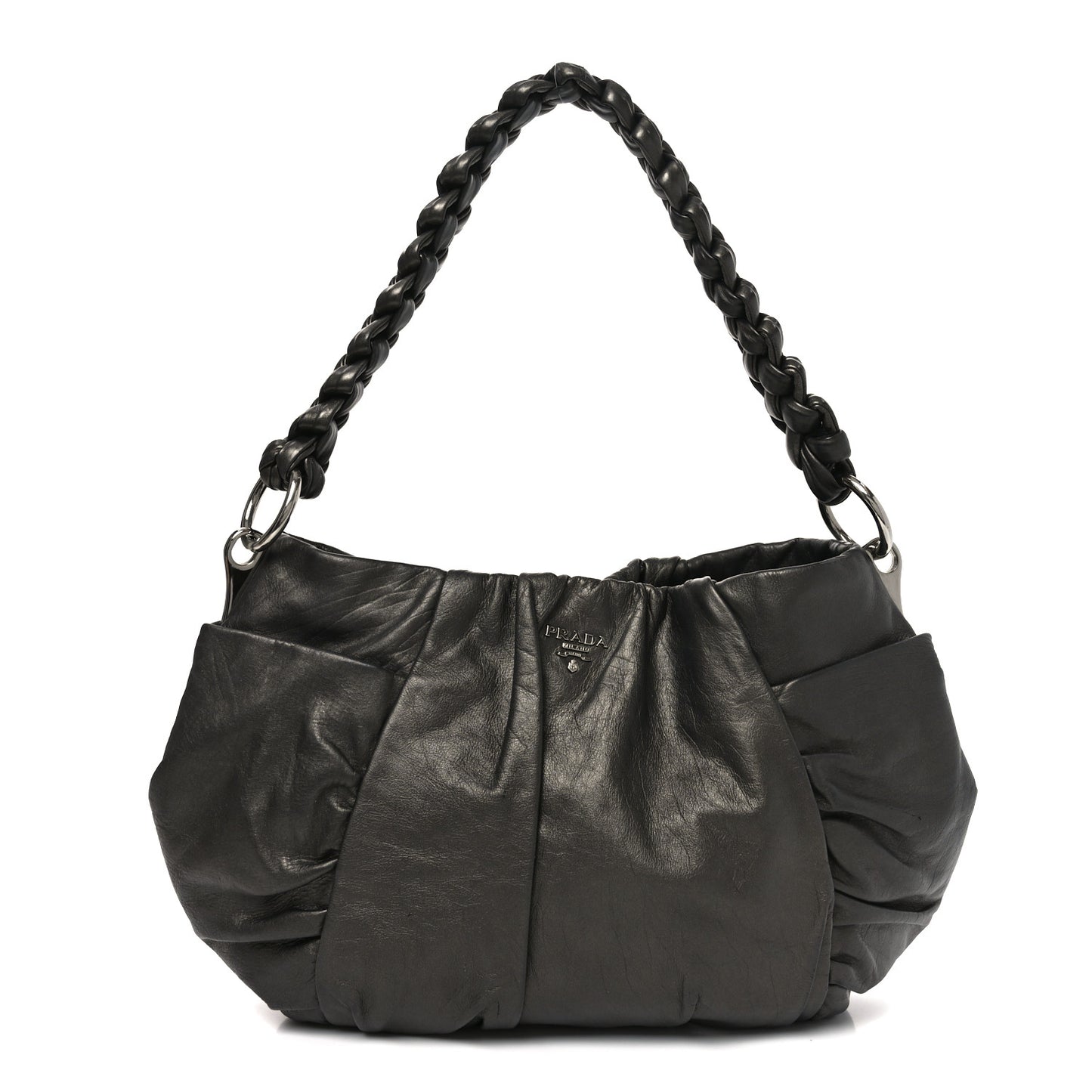 Royal Calf Pleated Hobo Grafite Mordore
