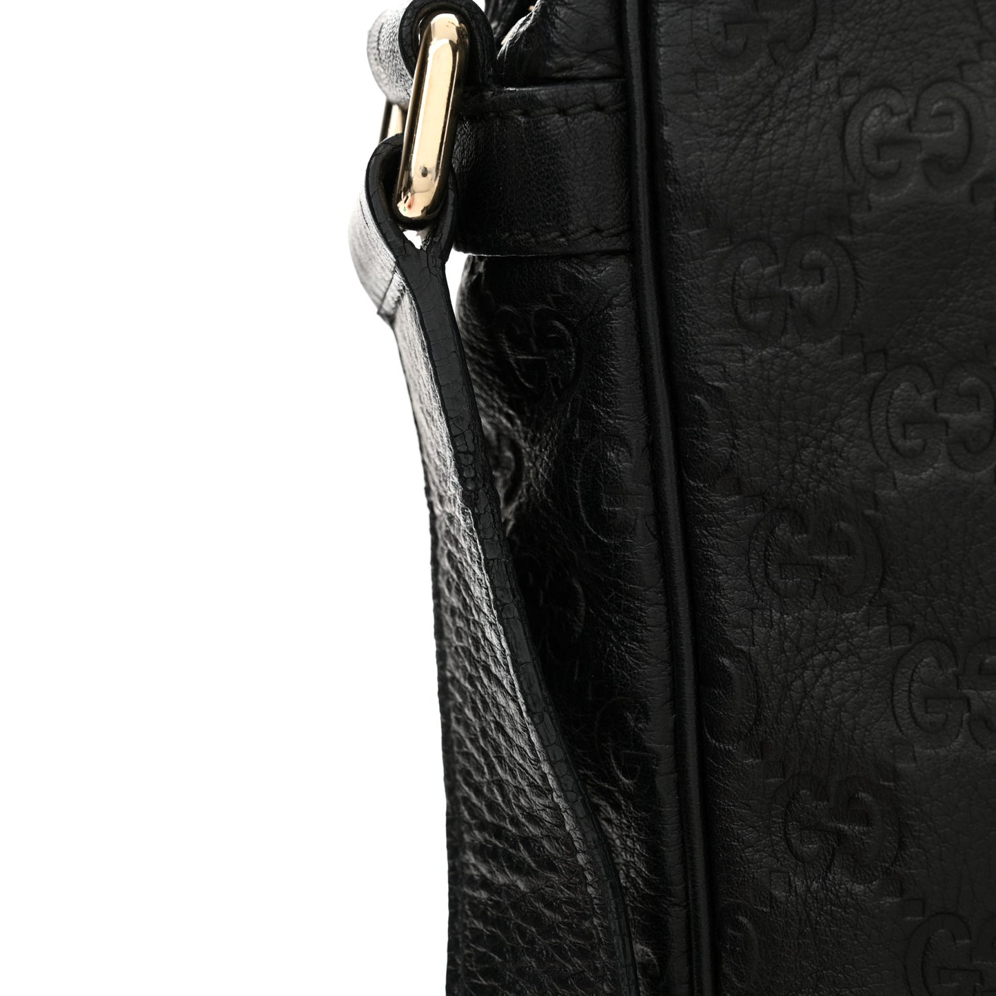 Guccissima Signature Medium Flat Messenger Bag Black