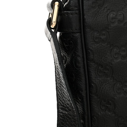 Gucci Guccissima Signature Medium Flat Messenger Bag Black 12 of 15